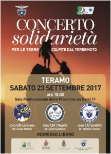 23 settembre 2017 – Concerto di solidarietà CoroCAI a favore dei terremotati