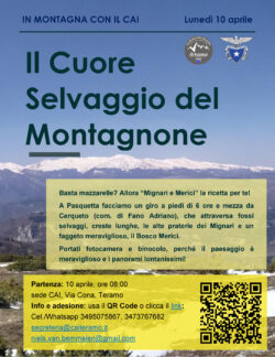 10 aprile 2023: a Pasquetta nel Cuore Selvaggio del Montagnone