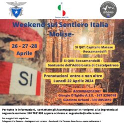 26-27-28   APRILE WEEKEND SUL SENTIERO ITALIA  IN MOLISE