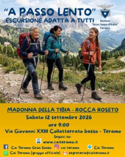 Sabato 12 settembre 2026. “A PASSO LENTO”. Crognaleto – Rocca di Roseto.